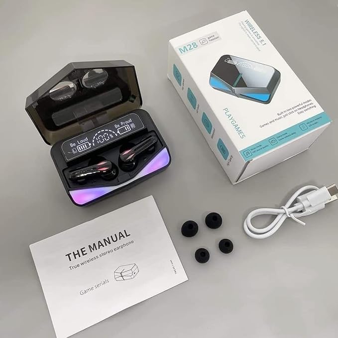 M28 Wireless Earbuds TWS Bluetooth 5.1 Earphones Touch Control Headphones Microphone