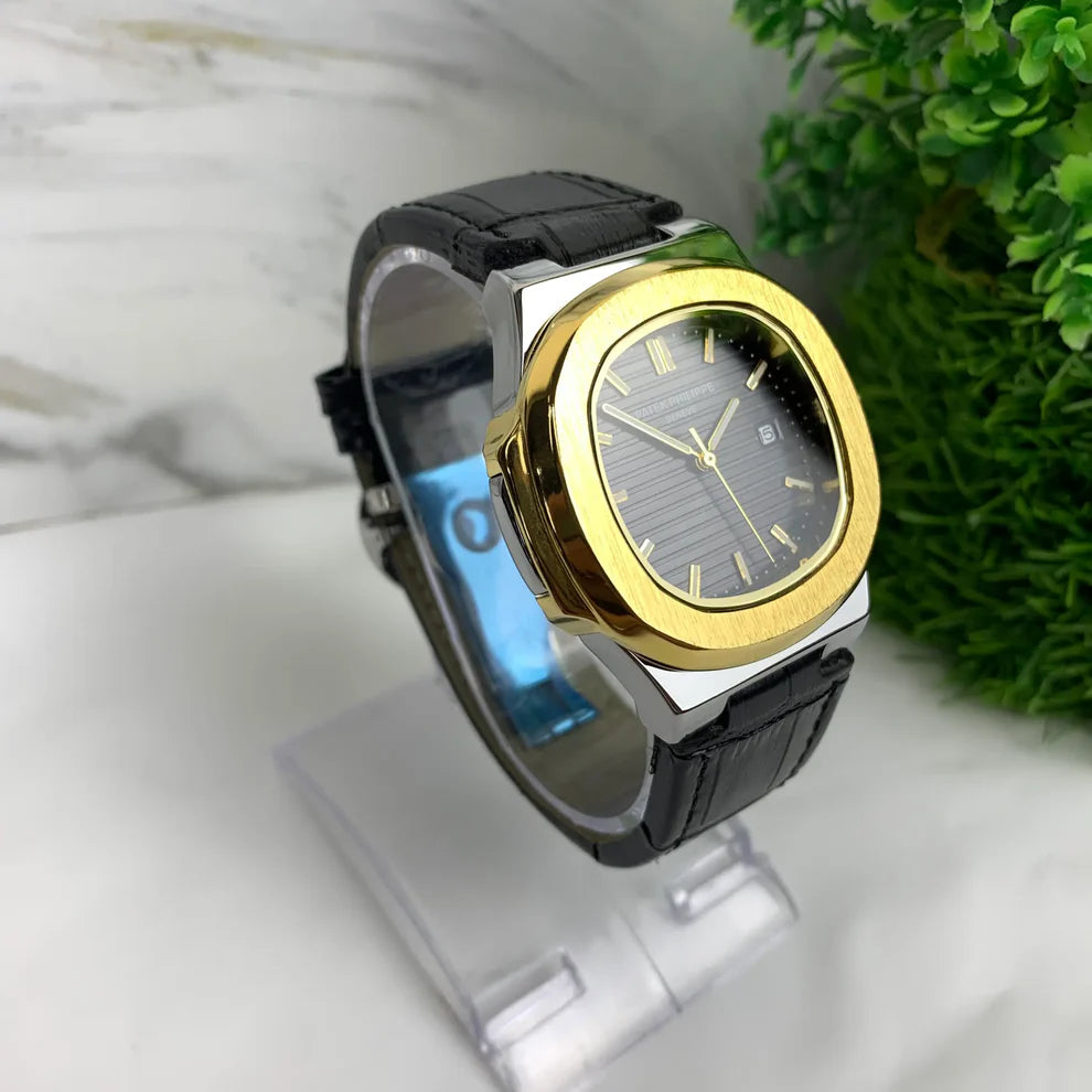 Patek Philippe Rose Gold Octagonal Watch with Premium Leather Strap