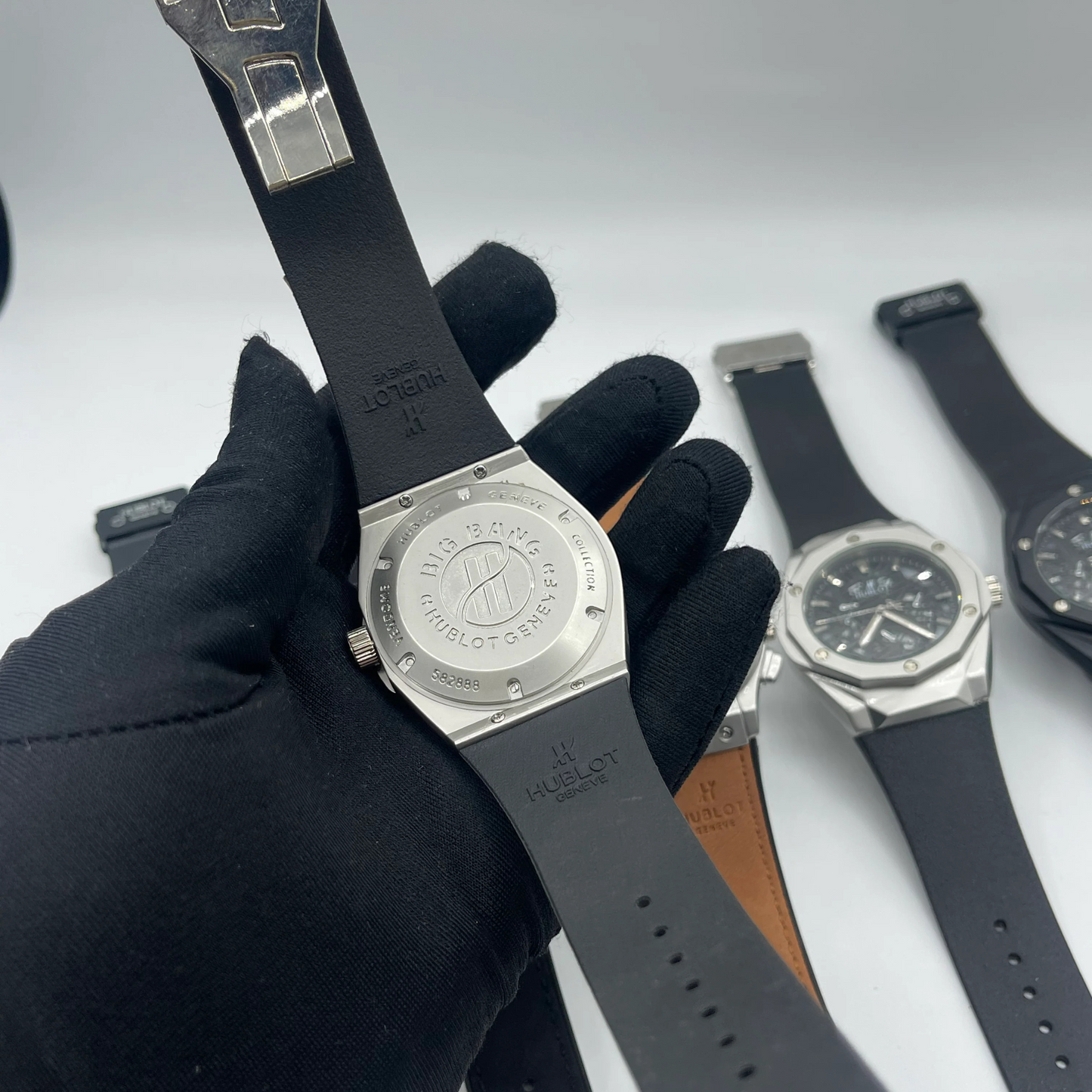 Hub DIAMOND CUT watch silver black