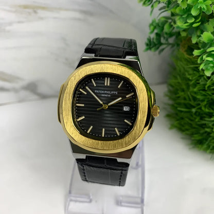 Patek Philippe Rose Gold Octagonal Watch with Premium Leather Strap