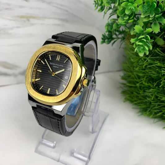 Patek Philippe Rose Gold Octagonal Watch with Premium Leather Strap