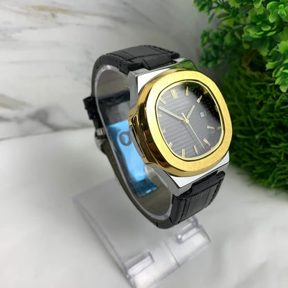 Patek Philippe Rose Gold Octagonal Watch with Premium Leather Strap