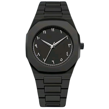 Black Aura Quartz Watch – Stylish Analog Watch for Men & Boys