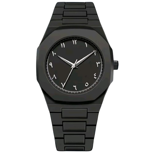 Black Aura Quartz Watch – Stylish Analog Watch for Men & Boys